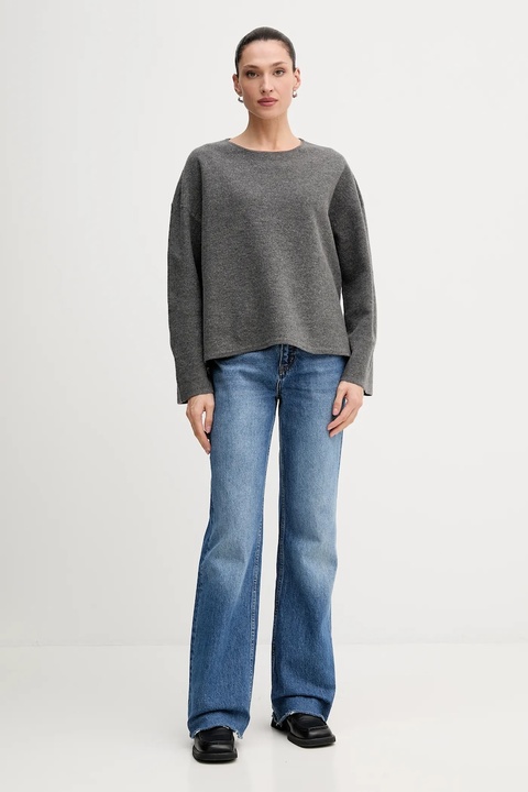 Marc O'Polo sweter z dodatkiem wełny damski kolor szary lekki 510609860487 - zdjęcie produktu nr 2