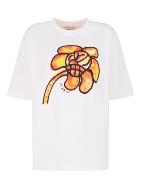 Marni x Slawn & Soldier flower-print cotton T-shirt - White - zdjęcie produktu nr 1