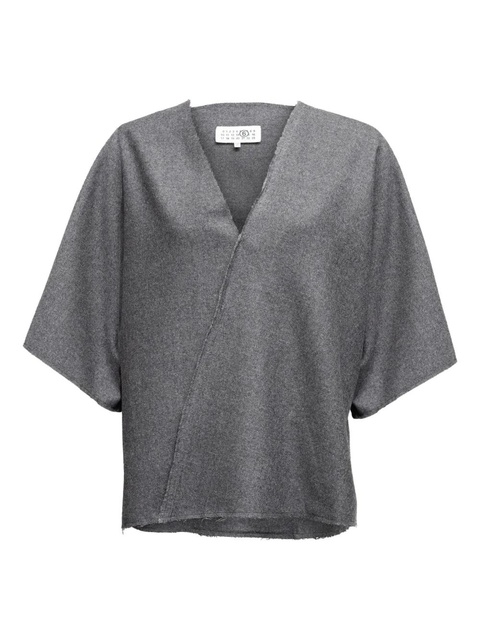 MM6 Maison Margiela raw-cut detail blouse - Grey - zdjęcie produktu nr 1