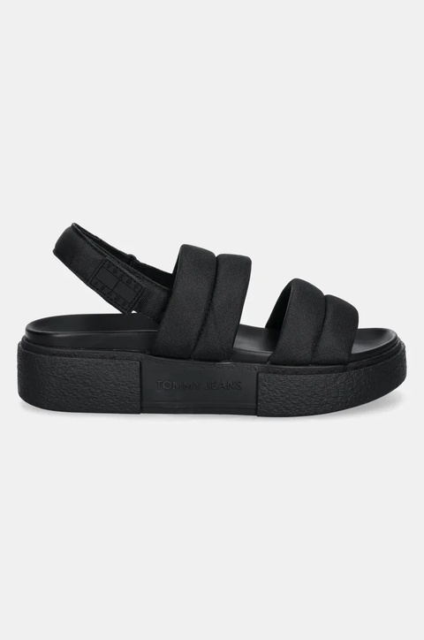 Tommy Jeans sandały FLATFORM SANDAL damskie kolor czarny na platformie EN0EN02802 - zdjęcie produktu nr 1