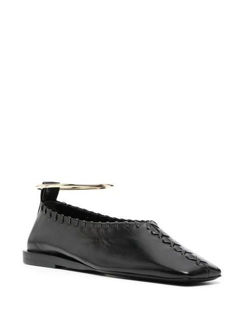 Jil Sander ring-detail ballerina shoes - Black - zdjęcie produktu nr 2