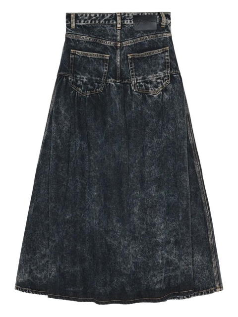 GANNI gathered-detail denim skirt - Blue - zdjęcie produktu nr 2