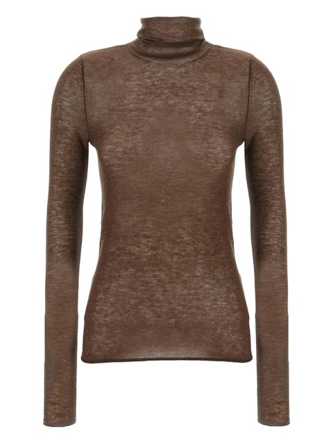 PINKO sequin-embellished high-neck top - Brown - zdjęcie produktu nr 1