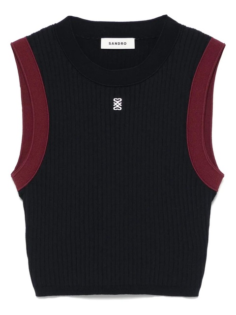 SANDRO ribbed vest - Blue - zdjęcie produktu nr 1