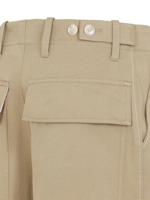 Marni rose-embroidered pocket trousers - Neutrals - zdjęcie produktu nr 2