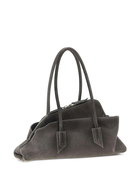 The Attico small La Passeggiata suede shoulder bag - Grey - zdjęcie produktu nr 1