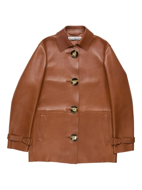 Acne Studios leather buttoned coat - Brown - zdjęcie produktu nr 1