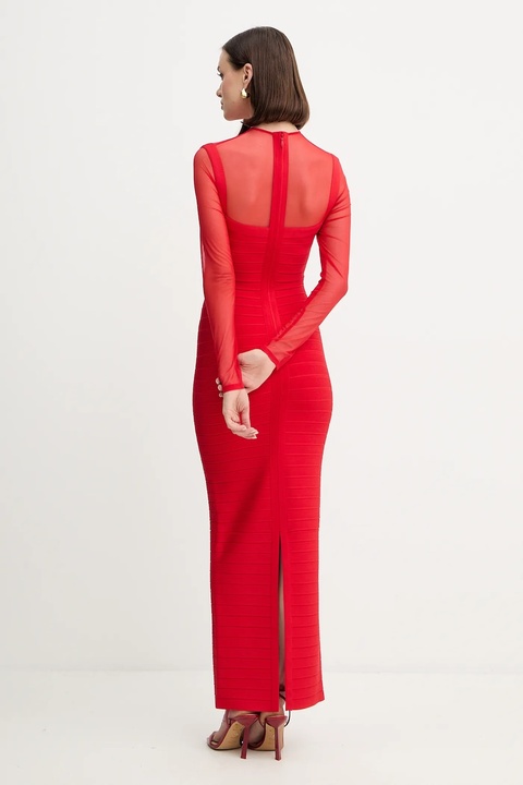 Herve Leger sukienka Ella kolor czerwony midi dopasowana HLT8525928 - zdjęcie produktu nr 2