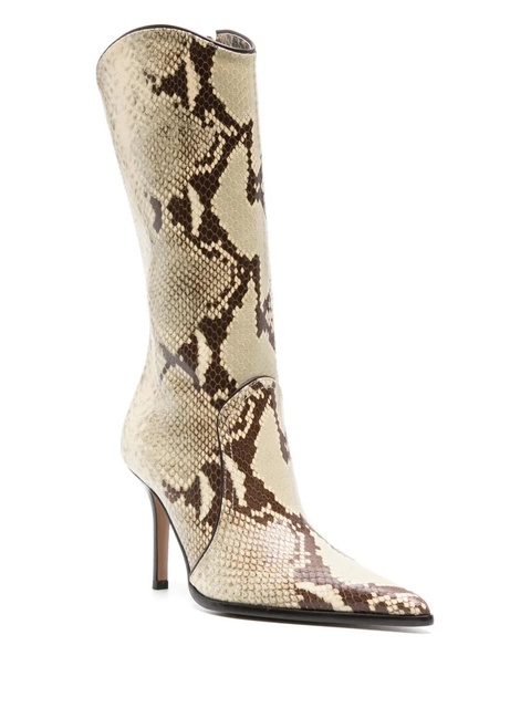 Paris Texas Ashley 95mm snakeskin-effect boots - Yellow - zdjęcie produktu nr 2