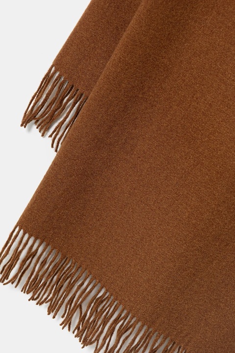 Answear.LAB szalik z dodatkiem kaszmiru damski kolor brązowy gładki - zdjęcie produktu nr 2