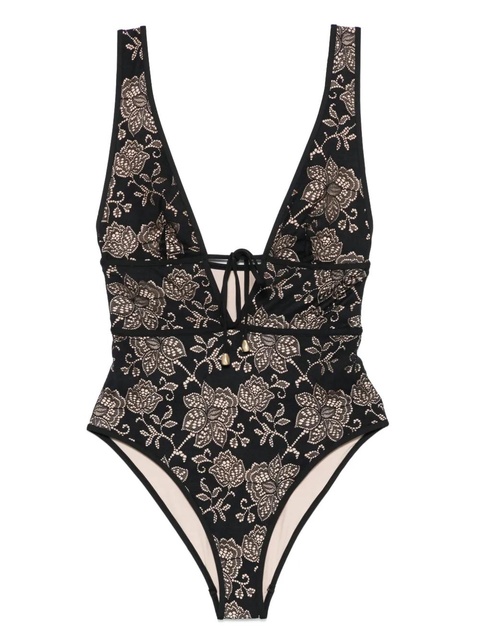 ZIMMERMANN Tallow Lace Plunge swimsuit - Black - zdjęcie produktu nr 1