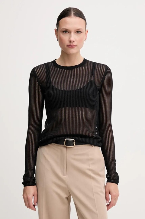 Sisley sweter damski kolor czarny lekki 1JCQM105T - zdjęcie produktu nr 1