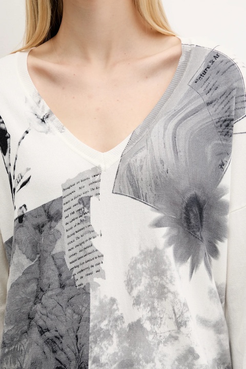 Desigual sweter GOTEMBURGO damski kolor beżowy lekki 25WWJF15 - zdjęcie produktu nr 2