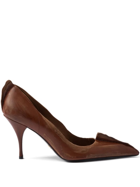 Prada 85mm Antiqued leather pumps - Brown - zdjęcie produktu nr 1