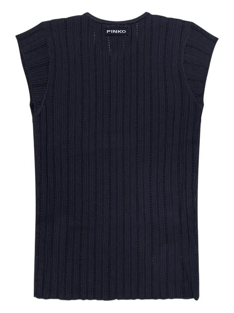 PINKO crew-neck sleeveless cutout-detail sweater - Blue - zdjęcie produktu nr 2