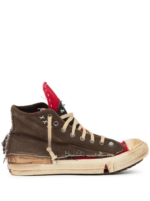 Maison Margiela distressed high-top sneakers - Brown - zdjęcie produktu nr 1