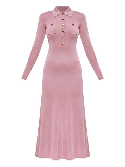 Self-Portrait polo-neck button-front dress - Pink - zdjęcie produktu nr 1