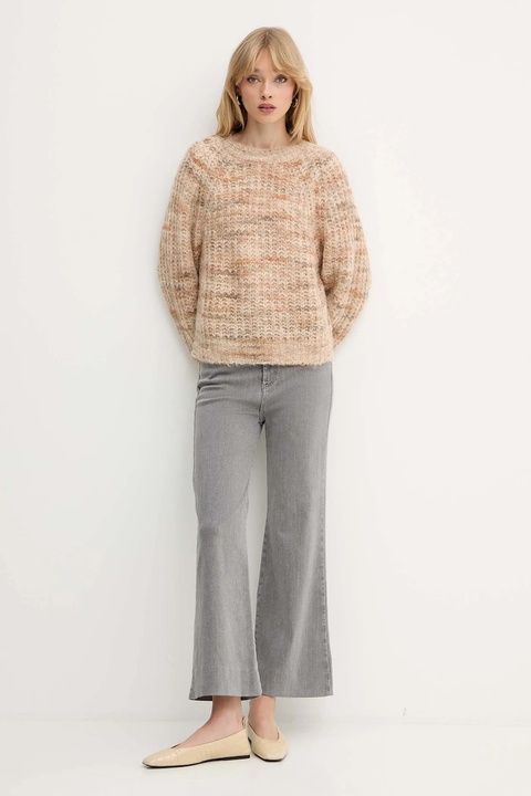 BOSS Orange sweter wełniany damski kolor beżowy 50527837 - zdjęcie produktu nr 2