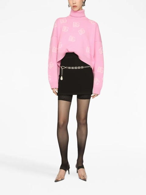 Dolce & Gabbana DG-logo cropped cashmere jumper - Pink - zdjęcie produktu nr 1