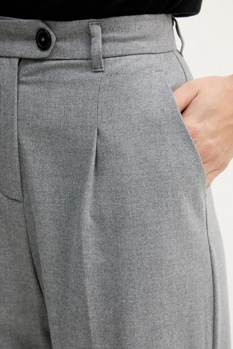 United Colors of Benetton spodnie damskie kolor szary szerokie high waist 4QIKDF0AC - zdjęcie produktu nr 2