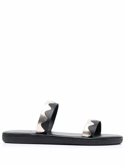 Ancient Greek Sandals Paralia zigzag-band leather sandals - Black - zdjęcie produktu nr 1