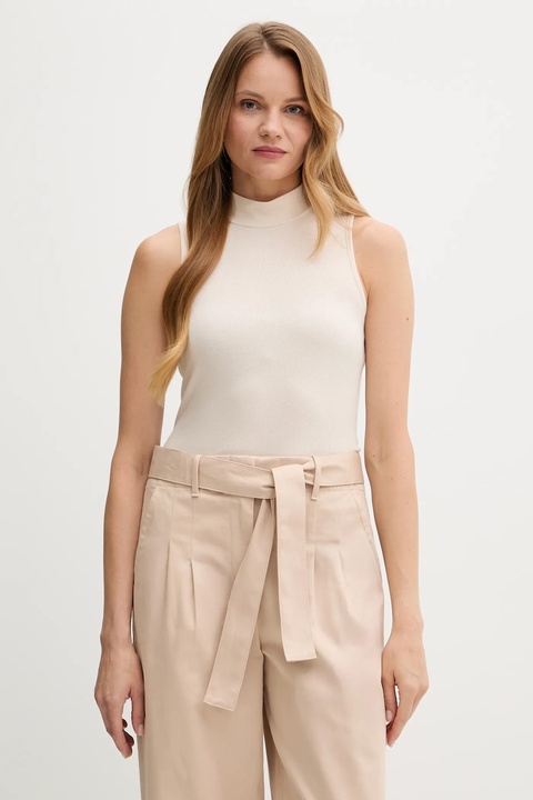 United Colors of Benetton top kolor beżowy z półgolfem 3P2Y3M06Y - zdjęcie produktu nr 1