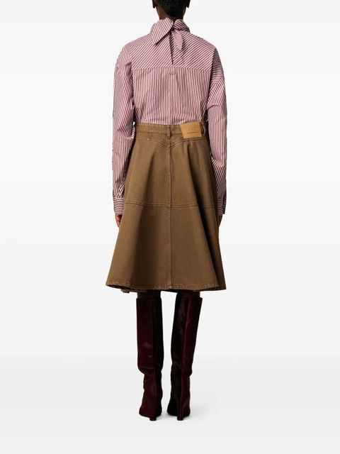 AMI Paris cotton midi skirt - Brown - zdjęcie produktu nr 2