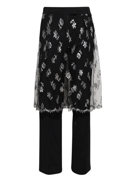 Christopher Esber floral-lace trousers - Black - zdjęcie produktu nr 1