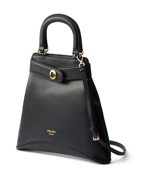 Prada logo-stamp leather tote bag - Black - zdjęcie produktu nr 2