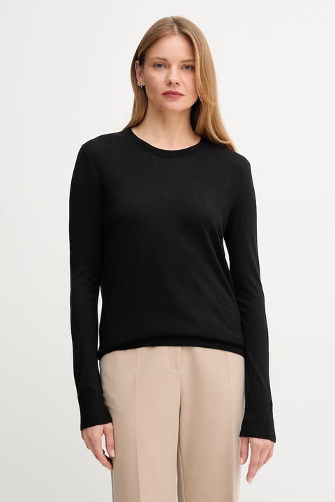 United Colors of Benetton sweter z dodatkiem jedwabiu kolor czarny lekki 1ZRED10CP - zdjęcie produktu nr 1