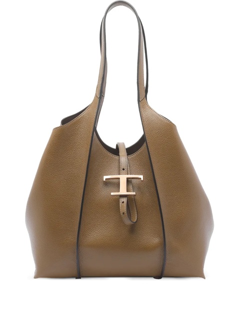 Tod's medium T-timeless calfskin leather tote bag - Brown - zdjęcie produktu nr 1