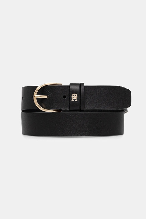 Tommy Hilfiger pasek skórzany damski kolor czarny AW0AW17757 - zdjęcie produktu nr 1