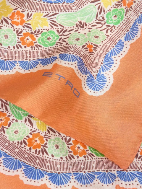 ETRO floral-print silk scarf - Orange - zdjęcie produktu nr 2