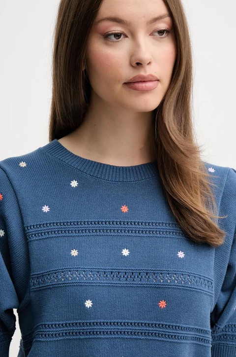 United Colors of Benetton sweter bawełniany damski kolor granatowy lekki 10C1E10DO - zdjęcie produktu nr 2