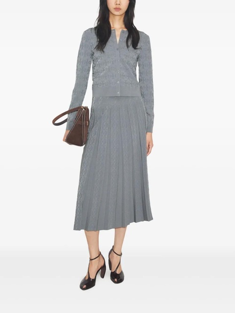 Tory Burch T-monogram midi pleated skirt - Grey - zdjęcie produktu nr 1