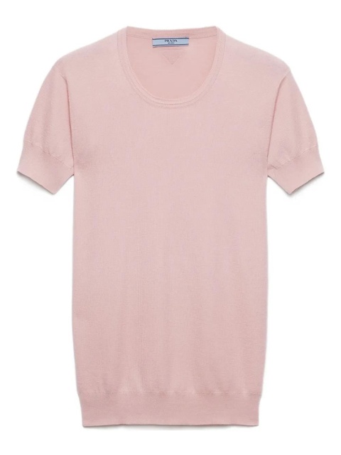 Prada short-sleeve ribbed sweater - Pink - zdjęcie produktu nr 1