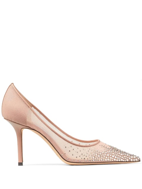 Jimmy Choo Love 85mm crystal-embellished pumps - Pink - zdjęcie produktu nr 1