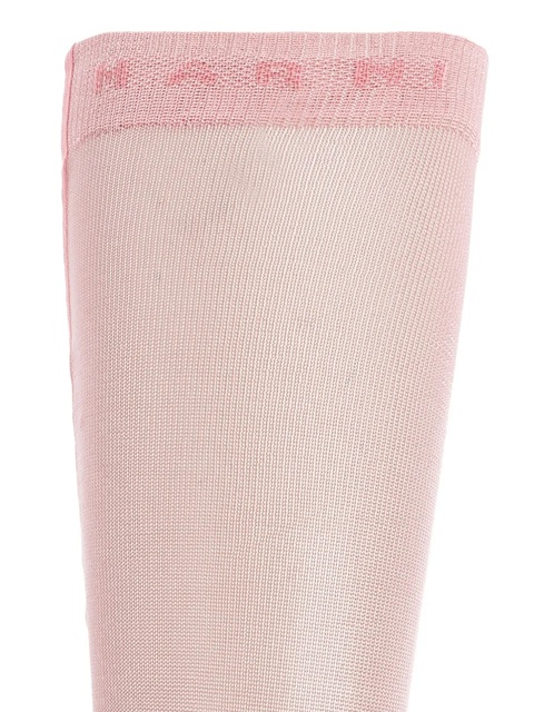 Marni logo-detail sheer socks - Pink - zdjęcie produktu nr 1