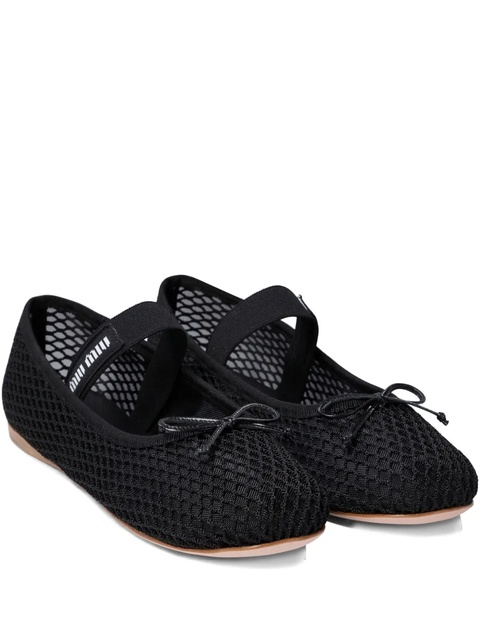 Miu Miu mesh bow ballet flats - Black - zdjęcie produktu nr 1