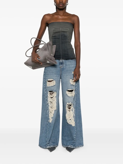 Blumarine distressed frayed jeans - Blue - zdjęcie produktu nr 1