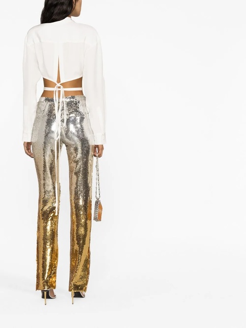 Rabanne sequin-embellished slim-fit trousers - Gold - zdjęcie produktu nr 2