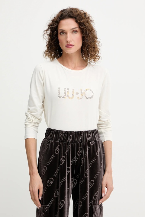 Liu Jo longsleeve kolor beżowy TF5300.JS003 - zdjęcie produktu nr 1