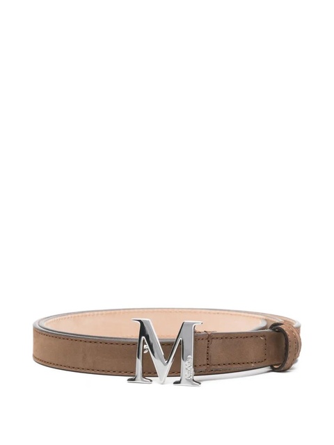 Max Mara logo-buckle suede belt - Brown - zdjęcie produktu nr 2