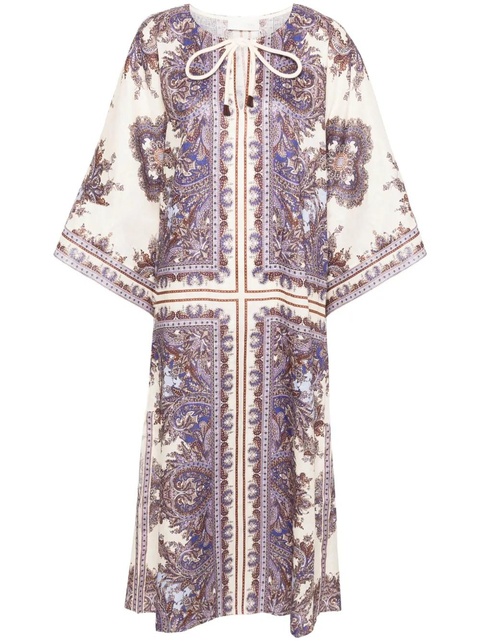 ZIMMERMANN Ottie linen kaftan dress - Neutrals - zdjęcie produktu nr 1