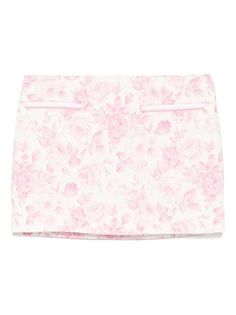 Rowen Rose floral-print mini skirt - White - zdjęcie produktu nr 1