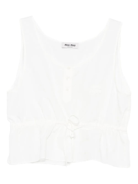 Miu Miu drawstring top - White - zdjęcie produktu nr 1