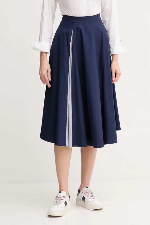 United Colors of Benetton spódnica kolor granatowy midi rozkloszowana 49WND004Z - zdjęcie produktu nr 1