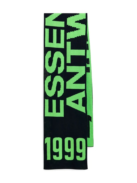 Essentiel Antwerp intarsia logo scarf - Blue - zdjęcie produktu nr 1