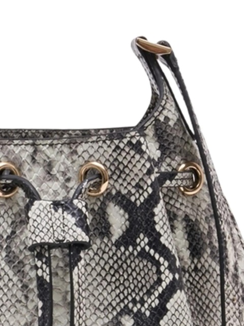 ANINE BING mini Alana snakeskin-print bucket bag - Grey - zdjęcie produktu nr 1