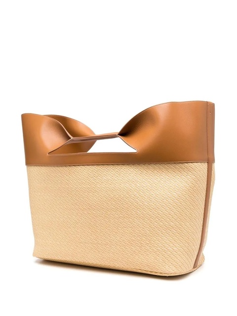 Alexander McQueen The Bow straw-woven tote bag - Neutrals - zdjęcie produktu nr 2